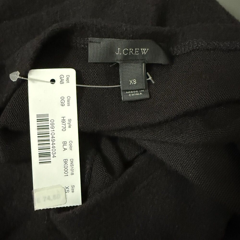 NWT J. Crew Women's XS Black Reversible Tunic Long Sleeve Sweater Timeless Chic - Picture 9 of 12